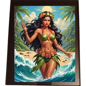 Polynesian Goddess Papatuanuku In A Glass Front Frame 8x10 Picture AI wall